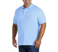 Nautica Polo de algodón Suave y de Manga Corta para Hombre, Azul mediodía, 2X Grandes