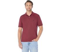 Nautica Polo de algodón Suave y de Manga Corta para Hombre, Barolo Liso, Large