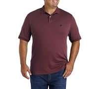 Nautica Polo de algodón Suave y de Manga Corta para Hombre, Borgoña Real, 3XL