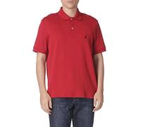 Nautica Polo de algodón Suave y Liso de Manga Corta para Hombre, Rojo, XX-Large Alto