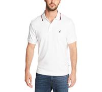 Nautica - Polo de Cuello de Doble Punta y de Manga Corta para Hombre., Blanco Brillante, XXX-Large