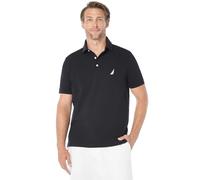 Nautica Polo de piqué de algodón elástico de Manga Corta para Hombre, Negro (True Black), Large