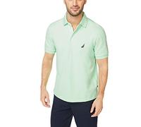 Nautica Polo de piqué de algodón elástico de Manga Corta para Hombre, Verde (Ash Green), Small