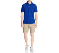 Nautica - Polo de piqué de algodón elástico de manga corta y color liso para hombre, Cobalto brillante, X-Large