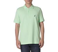 Nautica Polo de piqué de algodón Liso de Manga Corta para Hombre, Color Verde Ceniza, Medium