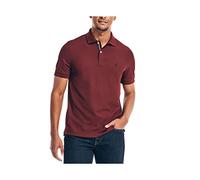 Nautica Performance Pique Polo Shirt Camisa, Borgoña Real, L para Hombre