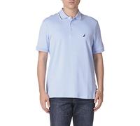 Nautica Polo Suave de Manga Corta para Hombre, Ajuste clásico, Cuello con Punta sólida, Azul mediodía, 5XL