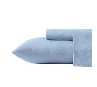Nautica- Queen Sheet Set, Deep Pocket Fitted Sheet and Pillowcase Set, Casual Bedding Set (Herringbone Coastal Blue, Queen)