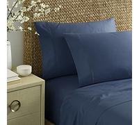 Nautica - Sábanas King, Ropa de Cama de satén de algodón, 400 Hilos, Suave como la Seda y Resistente a Las Arrugas (Regatta Azul Marino, King)