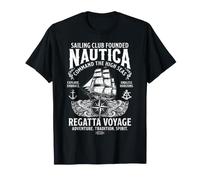 Nautica Regatta Voyage Vintage Sailing Ship Brújula Gráfico Camiseta