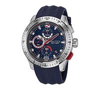 Nautica Correa de silicona de cuarzo de acero inoxidable para hombre, azul, 24 reloj casual (Modelo: NAPNSF108)