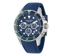 Nautica Reloj cronógrafo NST de 44 mm para Hombre, Azul/Azul-Verde/Plateado, Moderno