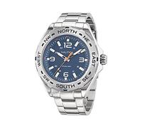 Nautica Reloj de pulsera de acero inoxidable reciclado Clearwater Beach NAPCWS302 para hombre, tono plateado/azul/SST, tono plateado/azul/SST, contemporáneo, Tono plateado/azul/sst, Contemporáneo