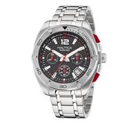 Nautica Tin Can Bay Chrono Reloj de pulsera de acero inoxidable para hombre (modelo: NAPTCF206), plata, plata, pulsera, plata, pulsera