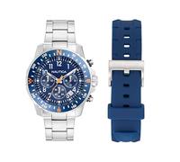 Nautica Riding Sail NAPRSS606 - Reloj de Pulsera de Acero Inoxidable con Correa de Silicona Azul para Hombre