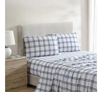 Nautica - Sábanas de Cama tamaño Queen, Juego de Ropa de Cama de percal de algodón Ligero con Fundas de Almohada a Juego, Frescas y Frescas, con certificación Oeko-Tex (Ryan Cove Plaid Blue)