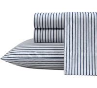 Nautica - Sábanas Individuales XL, Juego de Ropa de Cama de percal de algodón, vigorizante y Fresco, Ligero y Transpirable (Harmead Navy, Individual XL)