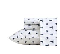 Nautica - Sábanas, Juego de Ropa de Cama de percal de algodón con Fundas de Almohada a Juego, Fresco y Fresco, Bolsillo Profundo (Windtale Boat Navy, Queen)
