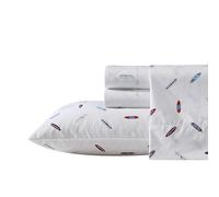 Nautica - Sábanas Queen, Juego de Ropa de Cama de percal de algodón, decoración Casual para el hogar (Azul Marino, Queen)