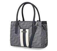 Nautica Sandy Jr. Top Handel Satchel con correa cruzada extraíble, jacquard índigo, Índigo (Indigo Jacquard)