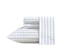 Nautica - Sheets, Cotton Percale Bedding Set with Matching Pillowcases, Crisp & Cool, Deep Pocket (Anchor Lines Blue, Queen)