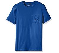 Nautica Solid Crew Neck Short-Sleeve Pocket T-Shirt Camiseta, Azul - Monaco Blue, XX-Large para Hombre