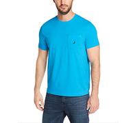 Nautica Solid Crew Neck Short Sleeve Pocket T-Shirt Camiseta, Azul océano Hawaii, XL para Hombre