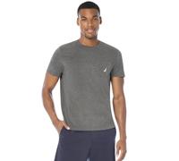 Nautica Solid Crew Neck Short Sleeve Pocket T-Shirt Camiseta, Carbón Jaspeado (Ligero), X-Large para Hombre