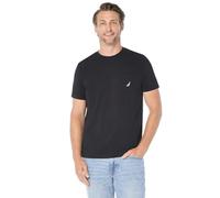 Nautica Solid Crew Neck Short Sleeve Pocket T-Shirt Camiseta, Color Negro, 3XL Alto para Hombre