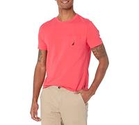 Nautica Solid Crew Neck Short Sleeve Pocket T-Shirt Camiseta, Melon Berry, XL para Hombre