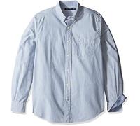 Nautica Stripe Classic Fit Camisa Casual, Delft, L para Hombre