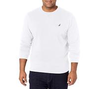 Nautica Sudadera básica de Lana para Hombre, Cuello Redondo, Blanco Brillante, Medium