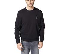 Nautica Sudadera básica de Lana para Hombre, Cuello Redondo, Negro (True Black), Small