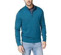 Nautica Sudadera con Cremallera para Hombre Suéter, Azul/Coral, L