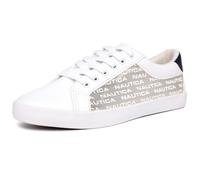 Nautica Tenis de moda para mujer, con cordones, zapatos casuales para mujer, Satsu-blanco, 41 EU