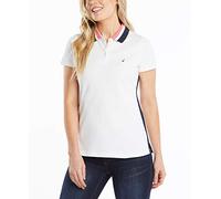 Nautica Women's Anchor Short Sleeve Breathable Stretch Cotton Polo Shirt