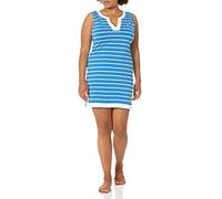 Nautica Women's Breton Stripes Sleeveless V-Neck Stretch Cotton Polo Dress