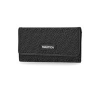 Nautica Women's Organizer Carry-All Money Manager Oraganizer with RFID Blocking Wallet, Black Jacquard, One Size