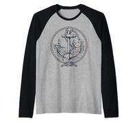 Nautical Anchor Crab Lighthouse Ocean Design Camiseta Manga Raglan