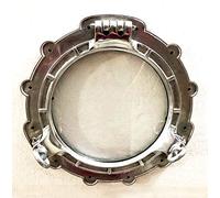 Nautical Collection - Estor con acabado plateado brillante de 15 pulgadas con canal de barco, ventana y barco redondo