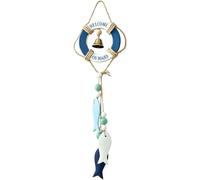 Nautical Decor Hangable Life Ring Wall Pendant with Rope and Bell
