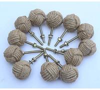 Nautical.Gift.Decor 12 pomos de puerta con diseño de nudo, tiradores náuticos de cuerda de yute para cajones