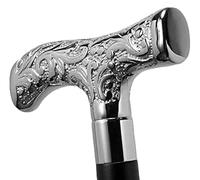 Nautical.Gift.Decor - Bastón de latón antiguo de lujo, hermoso bastón de latón con mango plateado para hombres y mujeres