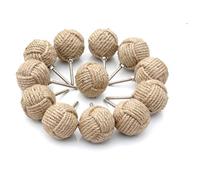 NAUTICAL GIFT STORE Juego de 12 pomos de cuerda de yute blanco con puño de mono para cajones