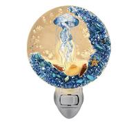 Nautical Night Lamp - Inspired Wall Light | Retro Starfish Coral Design Plug-in Accent, Underwater Sea Creature Theme Decor for Cottage, Coastal Bedroom, Bathroom, Seaside Living Room, Beach