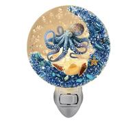 Nautical Night Lamp - Inspired Wall Light | Retro Starfish Coral Design Plug-in Accent, Underwater Sea Creature Theme Decor for Cottage, Coastal Bedroom, Bathroom, Seaside Living Room, Beach
