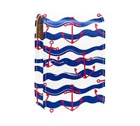 Nautical Ocean Anchor - Estuche para pintalabios corrugado, portátil, mini caja de almacenamiento para pintalabios, estuche organizador de lápices labiales con espejo para mujer, Varios colores, 9.5x2x7 cm/3.7x0.8x2.7 in