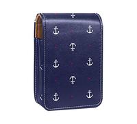 Nautical Ocean Anchor - Estuche portátil para lápiz labial, mini caja de almacenamiento de lápiz labial, estuche organizador de lápiz labial con espejo para mujer, Varios colores, 9.5x2x7 cm/3.7x0.8x2.7 in