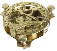 Nautical Replica Hub Brújula de reloj de sol de 10,16 cm - Esfera de latón macizo