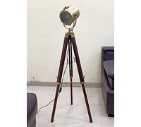 Nautical Replica Hub Lámpara de pie con trípode, foco retro, granja, vintage, lámparas de pie para dormitorios de esquina